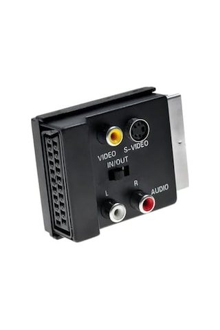 Monte Lua Ayarlanabilir Av Adaptörü Scart, 3 X Cinch Soketi, S-video Soketi Siyah Renk, Scart To Rca Tos Av Skart Çevirici Dönüştürücü S-video Adaptör