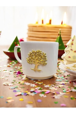 Seramik Kupa Bardak Hayat Ağacı Tasarım
