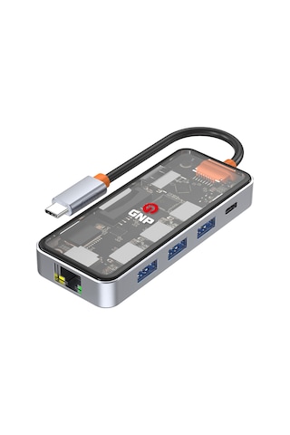 Gnp 8in1 Usb Type-c Hub Port Adaptör Hdmı 4k Usb Ethernet Pd Girişli Apple Uyumlu MacBook 2 Yıl