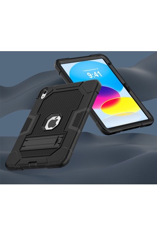 iPad Uyumlu 10.9 2022 Robot B3 Serisi 2022 Kontrast Renk Pc + Silikon Tablet Kılıf Damla Geçirmez Kickstand Koruyucu Kılıf