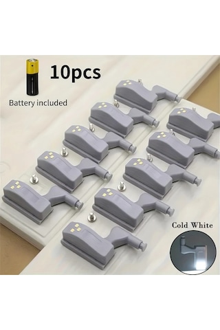 Boatshop1 10 Adet Led Dolap Askı Işığı - Otomatik Hareket Sensörlü Beyaz Pil Dahil Yüksek Parlaklık Ayarlanabilir Yükseklik Mutfak Dolap Yatak Odası Işık