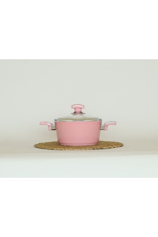 Bonera Seramik 18 Cm Derin Tencere Pembe Pembe