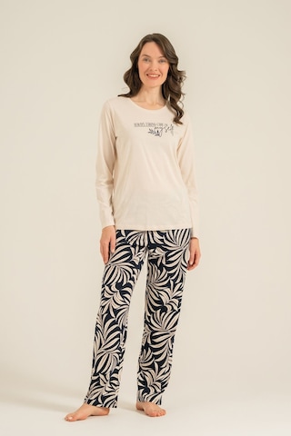 Arnetta Kadın Care Yourself Krem Uzun Kol Pijama Takım Ar3738-s-v2 Ar3738-s-v2