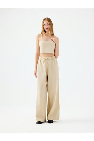 Regular Fit Kadın Kanvas Pantolon Lf2038407 Beıge Bej
