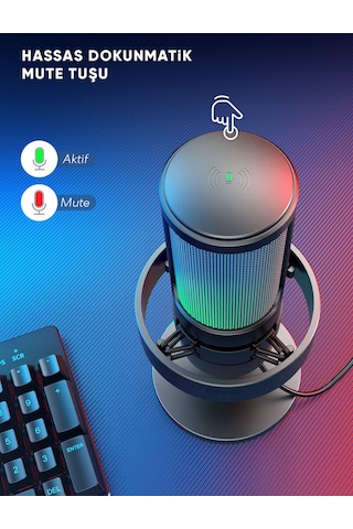 Fifine Ampligame A8 USB Yayıncı Oyuncu Mikrofonu