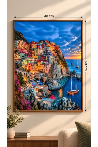 1000 Parça Manarola' Da Akşam Puzzle 48 X 68 Cm Yüksek Baskı Kaliteli Eğlenceli Ve Eğitici Puzzle