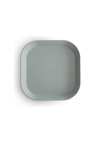 Mushie İkili Kare Yemek Tabağı Sage Mavi