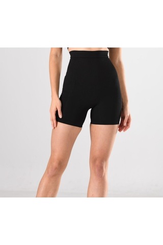 Nacar Store Kadın 1 Beden Küçülten Yüksek Bel Boxer Slikonlu Siyah Renk Dikişsiz Korse