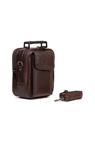 Tuldar Erkek Deri Çelik Kasalı Kapaklı Omuz Ve El Çantası 17x22cm Tul513 Kahverengi