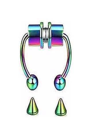 Mıknatıslı Fake Septum Piercing Hologram rengi