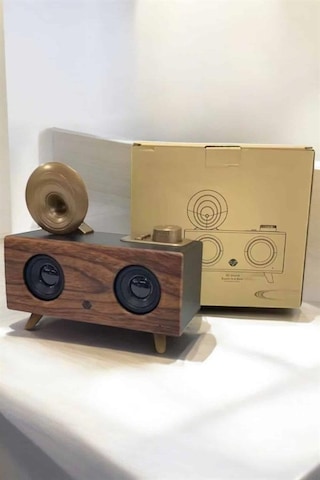 Hoparlör Ahşap Klasik Gramofon Müzik Kutusu - 5000