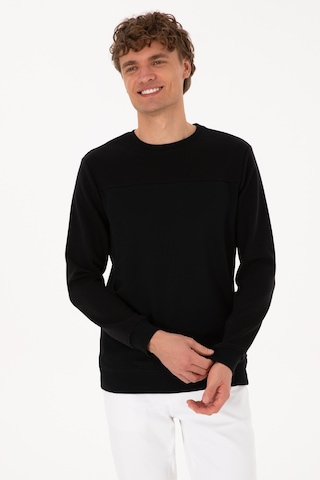 U.S. Polo Assn. Erkek Bisiklet Yaka Regular Fit Siyah İnce Sweatshirt 50315455-VR046