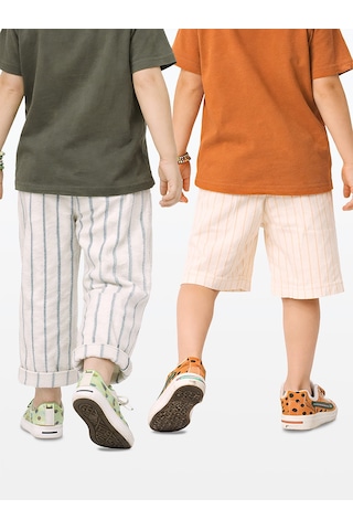 Denokids Keten Görünümlü Erkek Çocuk Şort Ve Pantolon Pamuk Dokuma Yazlık Renkli