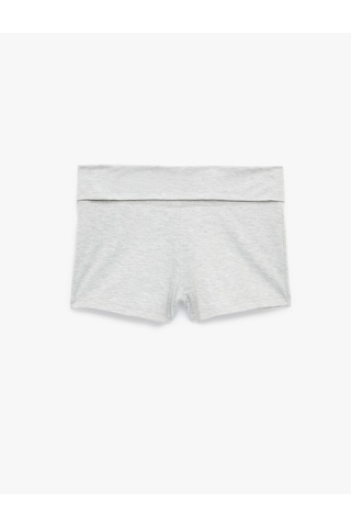 Koton Yüksek Bel Slim Fit Şort Pijama Altı Gri Melanj 7wlk80031mk