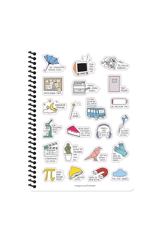 Hisli Şeyler A4 80 Yaprak Defter Çizgili Spiralli Stickerli Neyim Ben Dünyanın Tatlısı Felan Mı