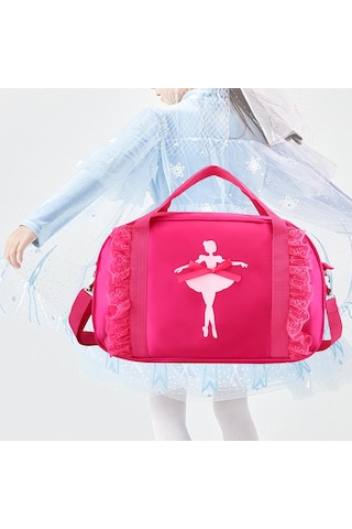 Homyl Bale Dans Çantası Tatlı Tutu Elbise Seyahat Için Çocuk Kırmızı Gül