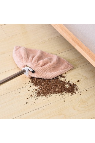 Kosona Halka Yıkama Ve Süpürme 2'li Fonksiyonlu, Kalın Su Emici Ananas Desenli Bez, Pembe Esnek Tip Opp Paketli