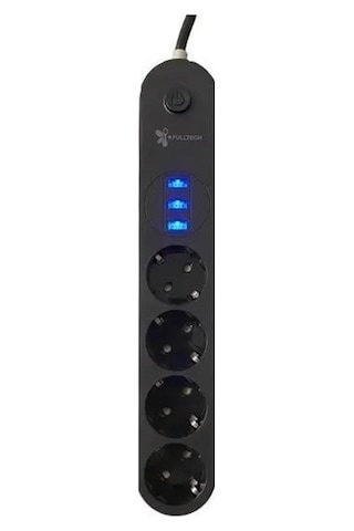 4lü Siyah Anahtarlı 3 Usb Li Akım Korumalı Topraklı Çocuk Korumalı Grup Priz 2 Metre Diğer