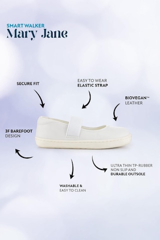 Smart Walker Mary Jane Havalı Beyaz Barefoot Kız Babet Ayakkabı Beyaz