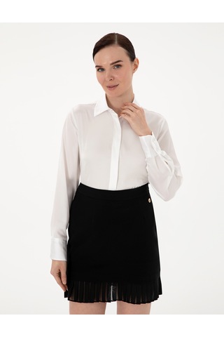 Pierre Cardin Kadın Ekru Gömlek Desenli 50313588-vr019 Ekru