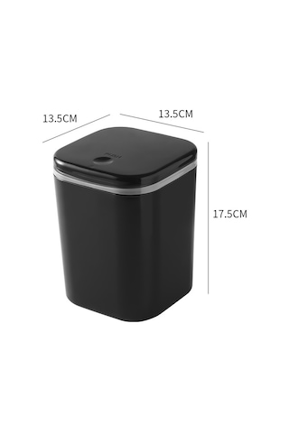Mufunye Ofis Masaüstü Çöp Kutusu, Kapaklı, Pp Malzeme, Dormitory Ve Yatak Odası Kullanıma Uygun, Siyah, 1 Adet