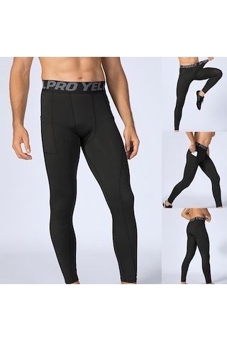 Tongxida Batı Serin Erkek Hızlı Elastik Koşu Sıkıştırma Pantolon Spor Tayt Mavi Mavi