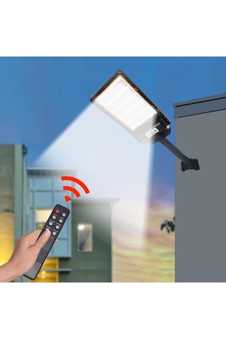 300w Çift Yüzey Şarjlı Güneş Enerjili Ultra İnce Led Sokak Lambası Su Geçirmez, Sensörlü, Kumandalı Çok Renkli