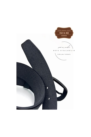 Sermoda 44 Mm Baskılı Kaliteli Vegetal Deri Erkek Kot Kemeri Siyah