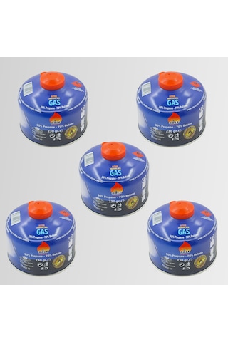 5'li Set - Golf Butan Propan Kamp Gazı Valfli Kartuş 230 Gr Çok Renkli