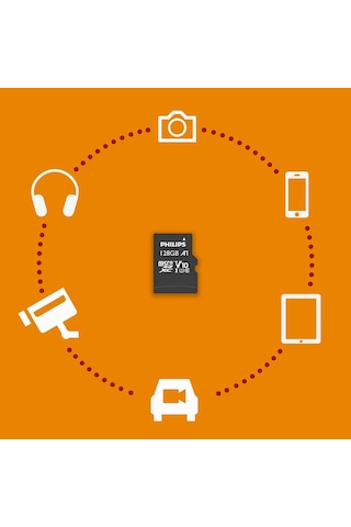 Phılıps Microsd 128gb Fm12mp45b/00 Class10 Hafıza Kartı