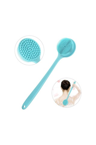 Didadodo Lebıhmurah Bf1397 Silikon Banyo Vücut Fırçası, Uzun Sap, Mavi Yumuşak Kıllı Duş İçin Mavi