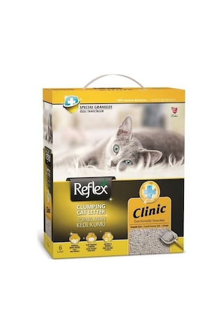Reflex Clinic Özel Tanecikler + Aktif KarbonluTopaklaşan Bentonit Kedi Kumu 6 L