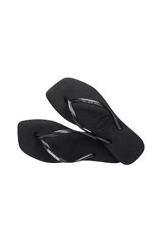 Havaianas Square Logo Metallic Blacksilver Siyah Kadın Terlik Siyah