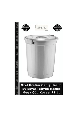 Özel Üretim Geniş Hacim Ev Eşyası Büyük Hazne Mega Çöp Kovası 71 Lt