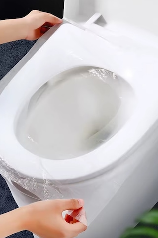 Thentech Kullan At Tuvalet Kapağı Poşeti Taşınabilir Seyahatler Umumi Alanlar Klozet Kapağı Poşeti Gri