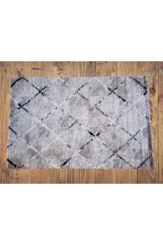 Diamond Halı 25015A Siyah Siyah Model 200*280 Polip Leke Tutmaz Modern Çizgi