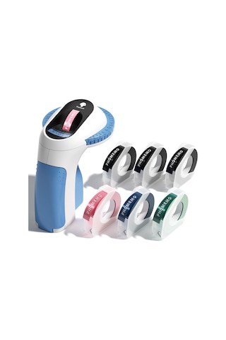 Phomemo E975 Kabartma Etiket Makinesi 6 Rulo Bantlı El Tipi Kabartmalı Etiket Makinesi - Mavi