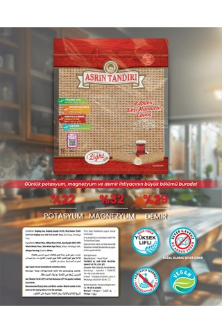 2'li Paket 2 Paket Ekşi Hamurlu Kepekli Lavaş Ekmeği