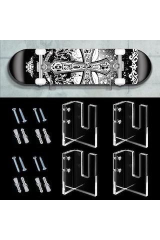 Sones 2 Çift Yx028-2 Kaykay Duvara Monteli Ekran Tutucu Şeffaf