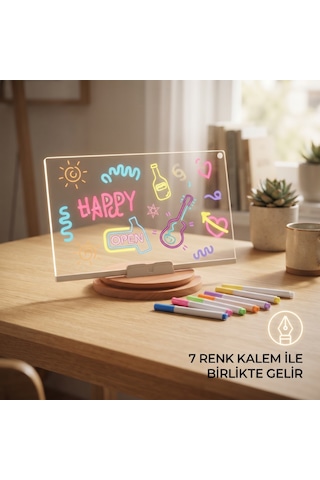 Büro Ev Ofis Hediyesi İçin 7renk Led Yazı Çizim Şablonlu Pano Stil Gece Lambası Diğer
