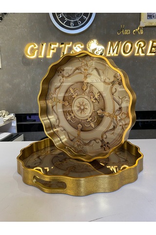 Yuvarlak Tepsi Kçk Gold