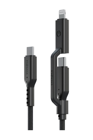 Flow Duo 2in1 1.5m 240w Type-c To Type-c Ve Lightning Pd Hızlı Şarj Kablo - Siyah