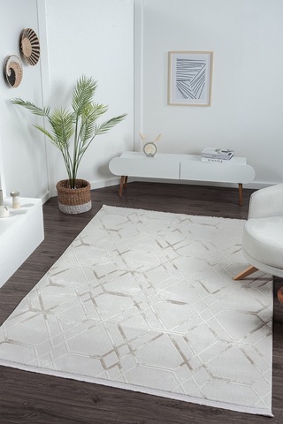 Mariesse Home Bambu Dokulu Modern Sık Dokuma Koridor Kesme Yolluk Dokuma Makine Halısı Y00595a Bej