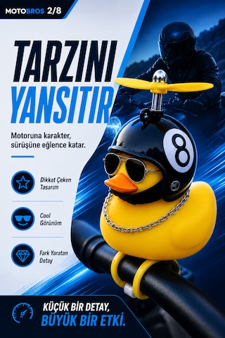 Motosiklet -bisiklet-araba- Aksesuar Gidona Takılan Ve Yapışabilen Civciv 8 Mat Sarı