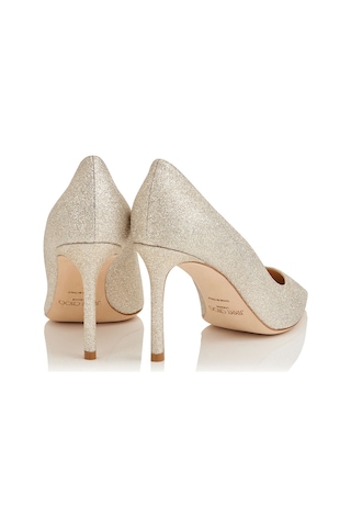 Jimmy Choo Şık Deri Yüksek Topuklu Stiletto Ayakkabı Beyaz