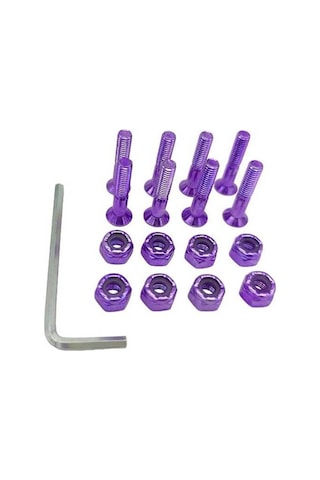 Pazly Suntek 8 Adet Yedek Longboard Donanım Seti - Mor Vidaları Mor