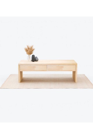 Ela Wood Working Masif Ağaç Çekmeceli Orta Sehpa 120 X 60 Naturel