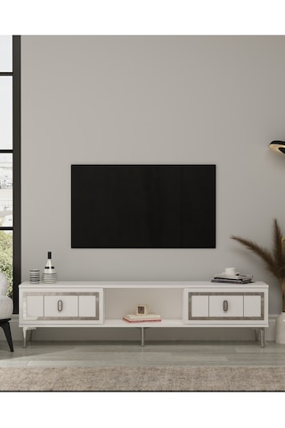 Orionct Tv Sehpası Beyaz-gümüş Beyaz-gümüş
