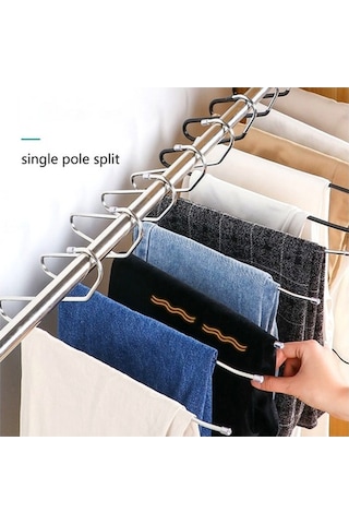 Dancemonkey Cbtx 10 Adet 29 Cm Z Şekilli Pantolon Askısı, Kazak Elbise Kaymaz Askılık Depolama Siyah Siyah