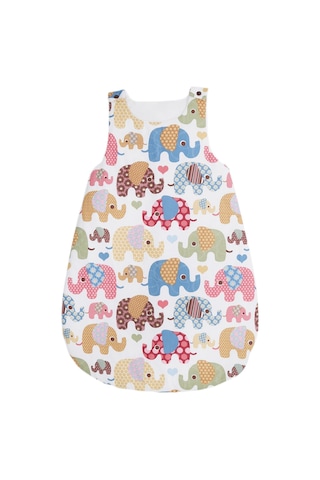 Esma Bebe Uyku Tulumu Bebek Fil Desen/0-12 Ay Beyaz